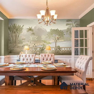 H900912 Khayal, A Beautiful Room Wallpaper Sukoon Series Canvas Patterned Design (Customised Size Wallpaper)