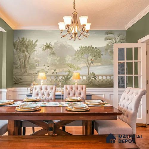 H900912 Khayal, A Beautiful Room Wallpaper Sukoon Series Canvas Patterned Design (Customised Size Wallpaper)