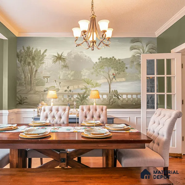 H900912 Khayal, A Beautiful Room Wallpaper Sukoon Series Canvas Patterned Design (Customised Size Wallpaper)