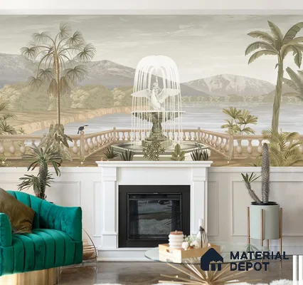 H900912 Khayal, A Beautiful Room Wallpaper Sukoon Series Canvas Patterned Design (Customised Size Wallpaper)