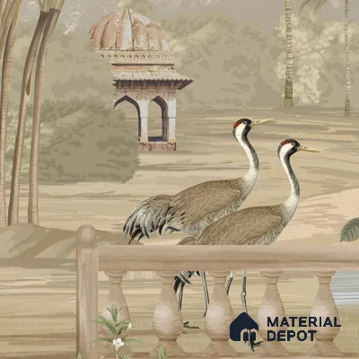 H900912 Khayal, A Beautiful Room Wallpaper Sukoon Series Canvas Patterned Design (Customised Size Wallpaper)