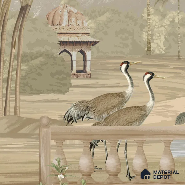 H900912 Khayal, A Beautiful Room Wallpaper Sukoon Series Canvas Patterned Design (Customised Size Wallpaper)