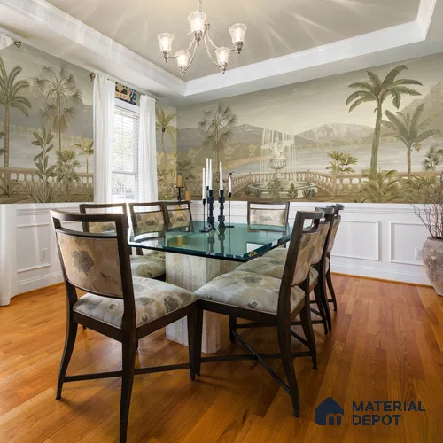 H900912 Khayal, A Beautiful Room Wallpaper Sukoon Series Canvas Patterned Design (Customised Size Wallpaper)