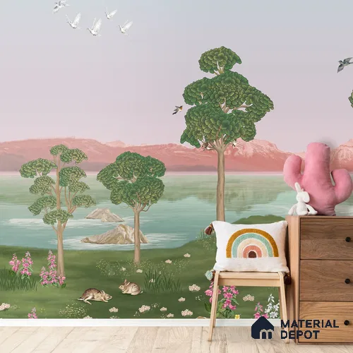 Khwab, Dreams on Wall, Wallpaper Sukoon Series Handmade Nature Design (Customised Size Wallpaper)
