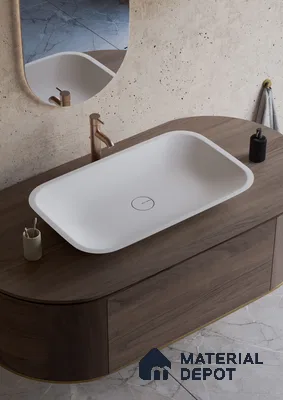 Kingstone Solid White Translucent Basin BS 00212 595 x 380 mm Artificial Stone Acrylic Body Stain Free Designer Basin - 110 mm | Suitable For Bathroom, Vanity & Utility Areas