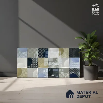 Kitchen Wall Tile TL 05387 B Bistro Arctic Pearl Highlighter 2 ft x 1 ft Ceramic Glossy Finish - 9 mm | Suitable For Kitchen, Bathroom Walls and Backsplashes (Sample)