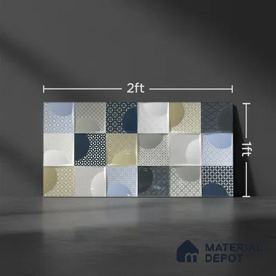 Kitchen Wall Tile TL 05387 B Bistro Arctic Pearl Highlighter 2 ft x 1 ft Ceramic Glossy Finish - 9 mm | Suitable For Kitchen, Bathroom Walls and Backsplashes (Sample)