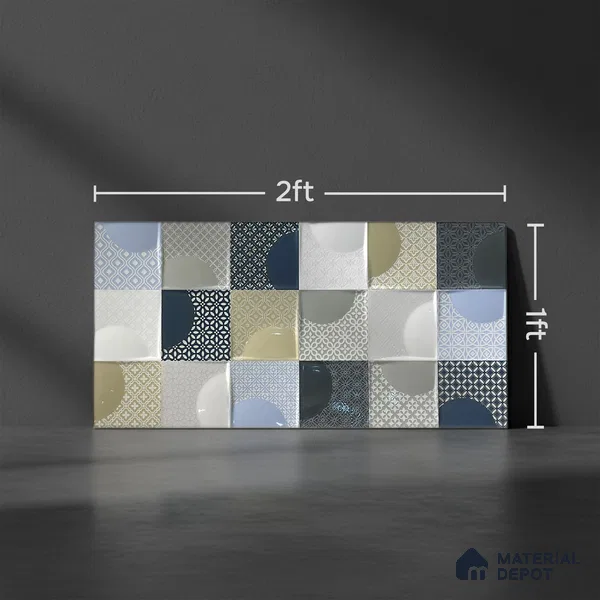 Kitchen Wall Tile TL 05387 B Bistro Arctic Pearl Highlighter 2 ft x 1 ft Ceramic Glossy Finish - 9 mm | Suitable For Kitchen, Bathroom Walls and Backsplashes (Sample)