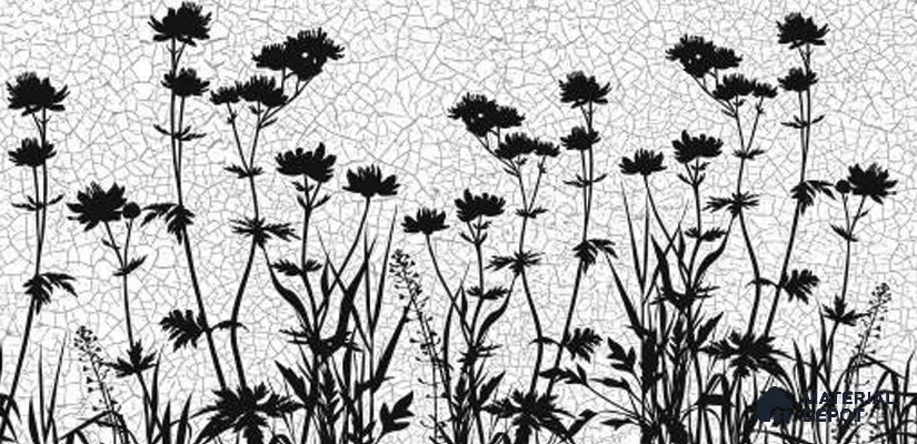 Floral Digital Wall Tile TL 05406 G Botanica Grass Decor 2 ft x 1 ft Ceramic Glossy Finish - 9 mm | Suitable For Living Room, Dining & Bathroom Walls