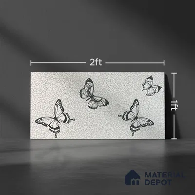 Kitchen Wall Tile TL 05406 B Bistro Aura Fly Highlighter 2 ft x 1 ft Ceramic Glossy Finish - 9 mm | Suitable For Kitchen, Bathroom Walls and Backsplashes (Sample)