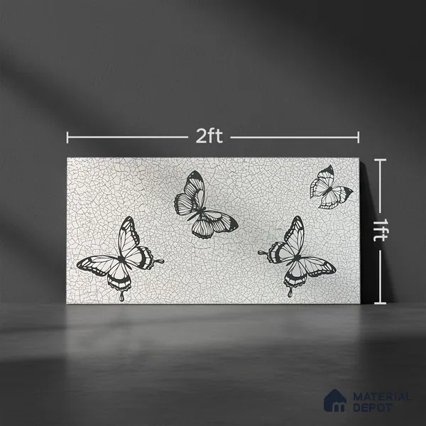 Kitchen Wall Tile TL 05406 B Bistro Aura Fly Highlighter 2 ft x 1 ft Ceramic Glossy Finish - 9 mm | Suitable For Kitchen, Bathroom Walls and Backsplashes (Sample)