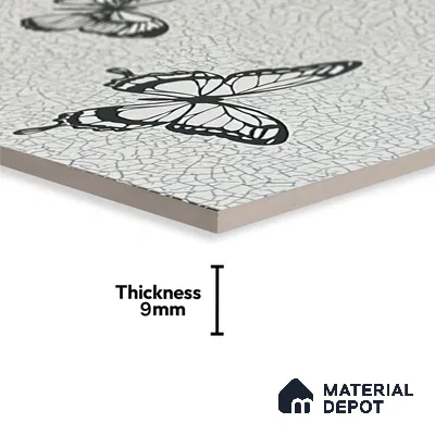 Kitchen Wall Tile TL 05406 B Bistro Aura Fly Highlighter 2 ft x 1 ft Ceramic Glossy Finish - 9 mm | Suitable For Kitchen, Bathroom Walls and Backsplashes (Sample)