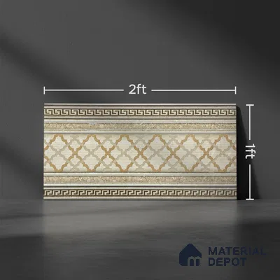 Kitchen Wall Tile TL 05401 B Bistro Badami Brown Highlighter 2 ft x 1 ft Ceramic Glossy Finish - 9 mm | Suitable For Kitchen, Bathroom Walls and Backsplashes (Sample)