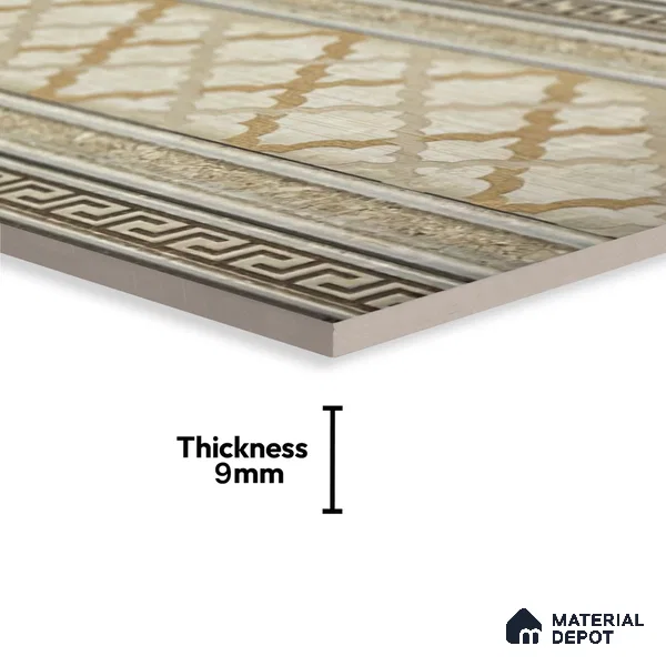 Kitchen Wall Tile TL 05401 B Bistro Badami Brown Highlighter 2 ft x 1 ft Ceramic Glossy Finish - 9 mm | Suitable For Kitchen, Bathroom Walls and Backsplashes (Sample)