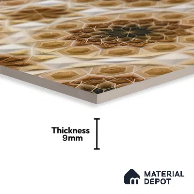 Kitchen Wall Tile TL 05403 B Bistro Carmen Brown Highlighter 2 ft x 1 ft Ceramic Glossy Finish - 9 mm | Suitable For Kitchen, Bathroom Walls and Backsplashes (Sample)
