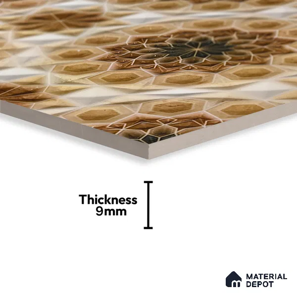 Kitchen Wall Tile TL 05403 B Bistro Carmen Brown Highlighter 2 ft x 1 ft Ceramic Glossy Finish - 9 mm | Suitable For Kitchen, Bathroom Walls and Backsplashes (Sample)