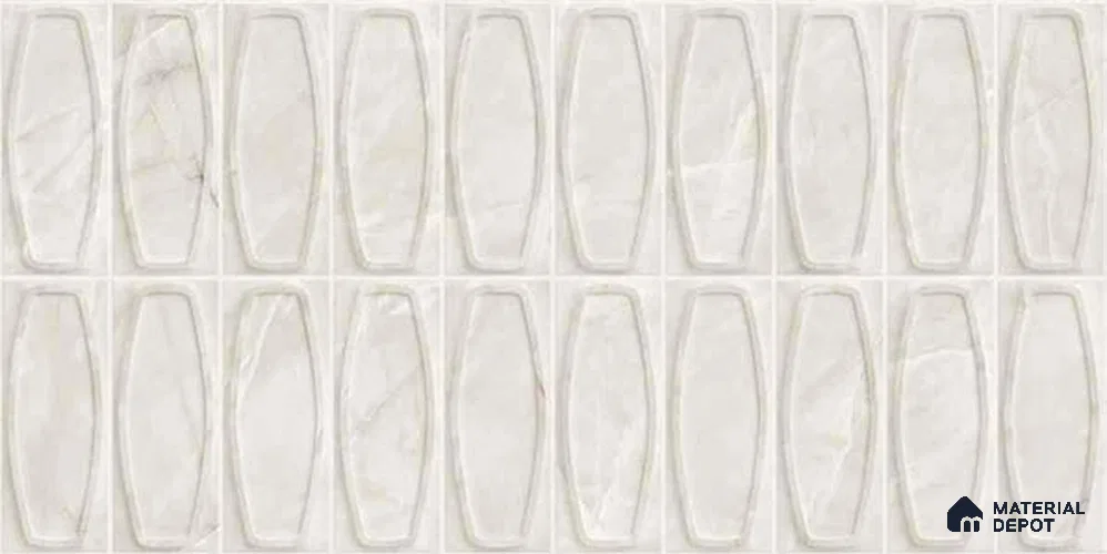Highlighter Digital Wall Tile TL 05392 H Regal Marble Bianco HL1 2 ft x 1 ft Ceramic Glossy Finish - 9 mm | Suitable For Living Room, Dining & Bathroom Walls