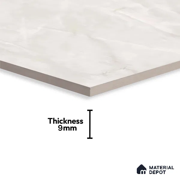 Marble Floor Tile TL 05392 C Bistro Carmen Onyx Beige Matching Floor 1 ft x 1 ft Ceramic Anti Skid Matte Finish - 9 mm | Suitable For Bathroom, Kitchen