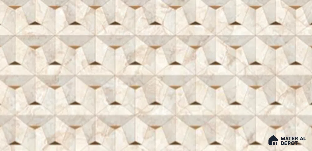 Kitchen Wall Tile TL 05399 E Bistro Cloud Beige Highlighter 2 ft x 1 ft Ceramic Glossy Finish - 9 mm | Suitable For Kitchen, Bathroom Walls and Backsplashes