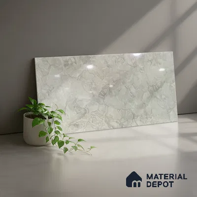 Kitchen Wall Tile TL 05399 B Bistro Cloud Grey Light 2 ft x 1 ft Ceramic Glossy Finish - 9 mm | Suitable For Kitchen, Bathroom Walls and Backsplashes (Sample)