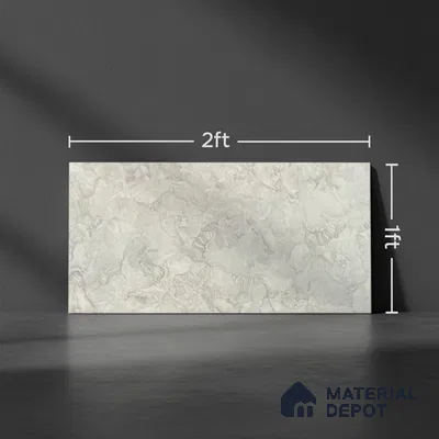 Kitchen Wall Tile TL 05399 B Bistro Cloud Grey Light 2 ft x 1 ft Ceramic Glossy Finish - 9 mm | Suitable For Kitchen, Bathroom Walls and Backsplashes (Sample)