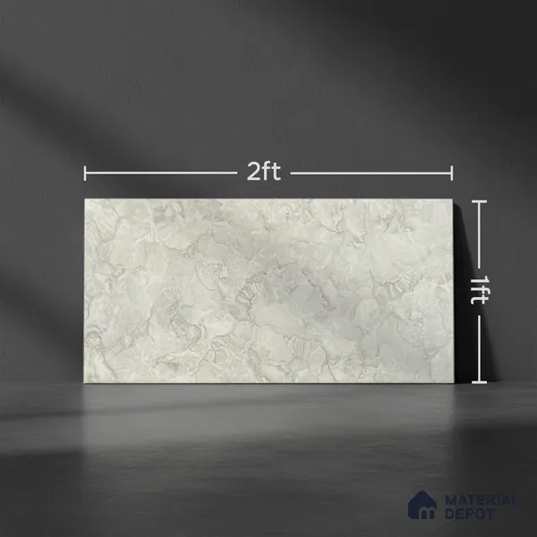 Kitchen Wall Tile TL 05399 B Bistro Cloud Grey Light 2 ft x 1 ft Ceramic Glossy Finish - 9 mm | Suitable For Kitchen, Bathroom Walls and Backsplashes (Sample)