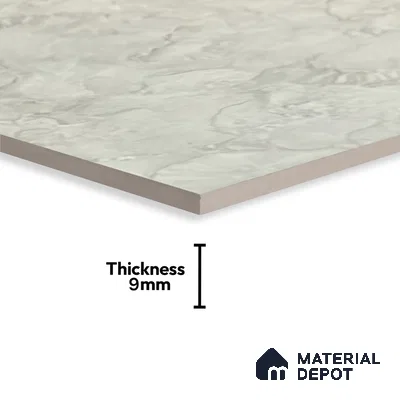 Kitchen Wall Tile TL 05399 B Bistro Cloud Grey Light 2 ft x 1 ft Ceramic Glossy Finish - 9 mm | Suitable For Kitchen, Bathroom Walls and Backsplashes (Sample)