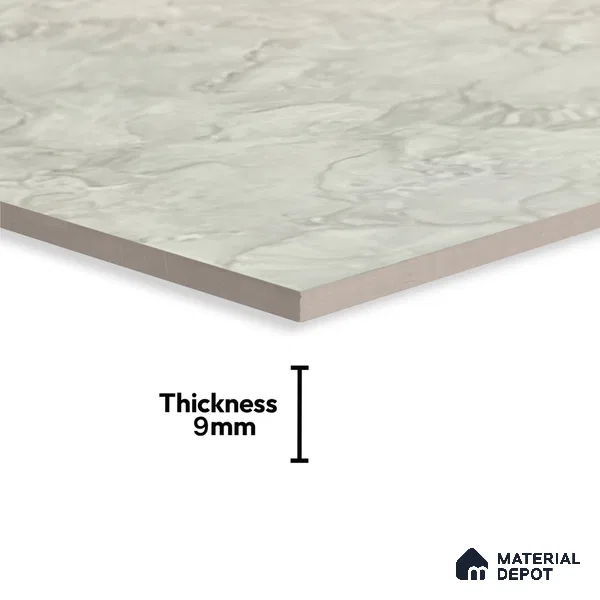 Kitchen Wall Tile TL 05399 B Bistro Cloud Grey Light 2 ft x 1 ft Ceramic Glossy Finish - 9 mm | Suitable For Kitchen, Bathroom Walls and Backsplashes (Sample)