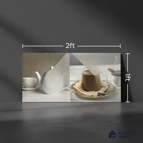 Kitchen Wall Tile TL 05411 C Bistro Irish Grey Highlighter 2 ft x 1 ft Ceramic Glossy Finish - 9 mm | Suitable For Kitchen, Bathroom Walls and Backsplashes (Sample)