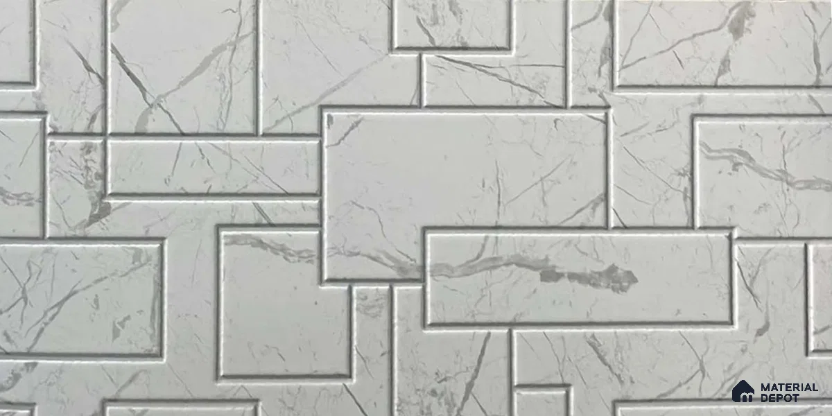 Kitchen Wall Tile TL 05395 Bistro Marbello White Highlighter 2 ft x 1 ft Ceramic Matte Finish - 9 mm | Suitable For Kitchen, Bathroom Walls and Backsplashes (Sample)