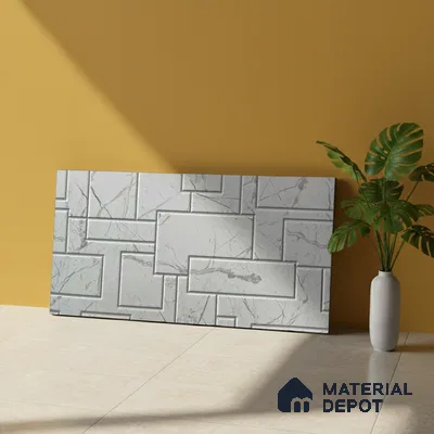 Kitchen Wall Tile TL 05395 Bistro Marbello White Highlighter 2 ft x 1 ft Ceramic Matte Finish - 9 mm | Suitable For Kitchen, Bathroom Walls and Backsplashes (Sample)