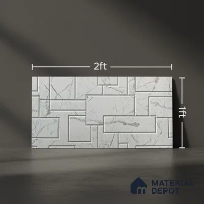 Kitchen Wall Tile TL 05395 Bistro Marbello White Highlighter 2 ft x 1 ft Ceramic Matte Finish - 9 mm | Suitable For Kitchen, Bathroom Walls and Backsplashes (Sample)