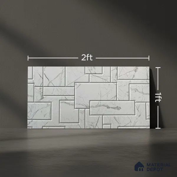 Kitchen Wall Tile TL 05395 Bistro Marbello White Highlighter 2 ft x 1 ft Ceramic Matte Finish - 9 mm | Suitable For Kitchen, Bathroom Walls and Backsplashes (Sample)