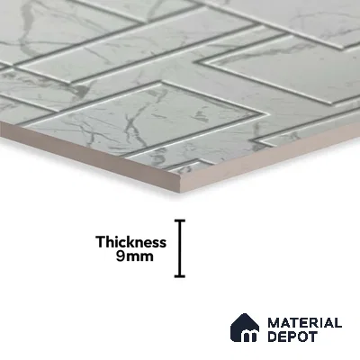 Kitchen Wall Tile TL 05395 Bistro Marbello White Highlighter 2 ft x 1 ft Ceramic Matte Finish - 9 mm | Suitable For Kitchen, Bathroom Walls and Backsplashes (Sample)