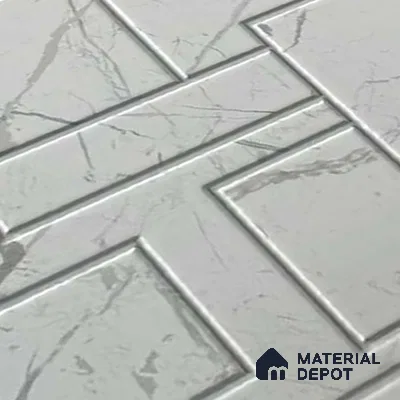 Kitchen Wall Tile TL 05395 Bistro Marbello White Highlighter 2 ft x 1 ft Ceramic Matte Finish - 9 mm | Suitable For Kitchen, Bathroom Walls and Backsplashes (Sample)