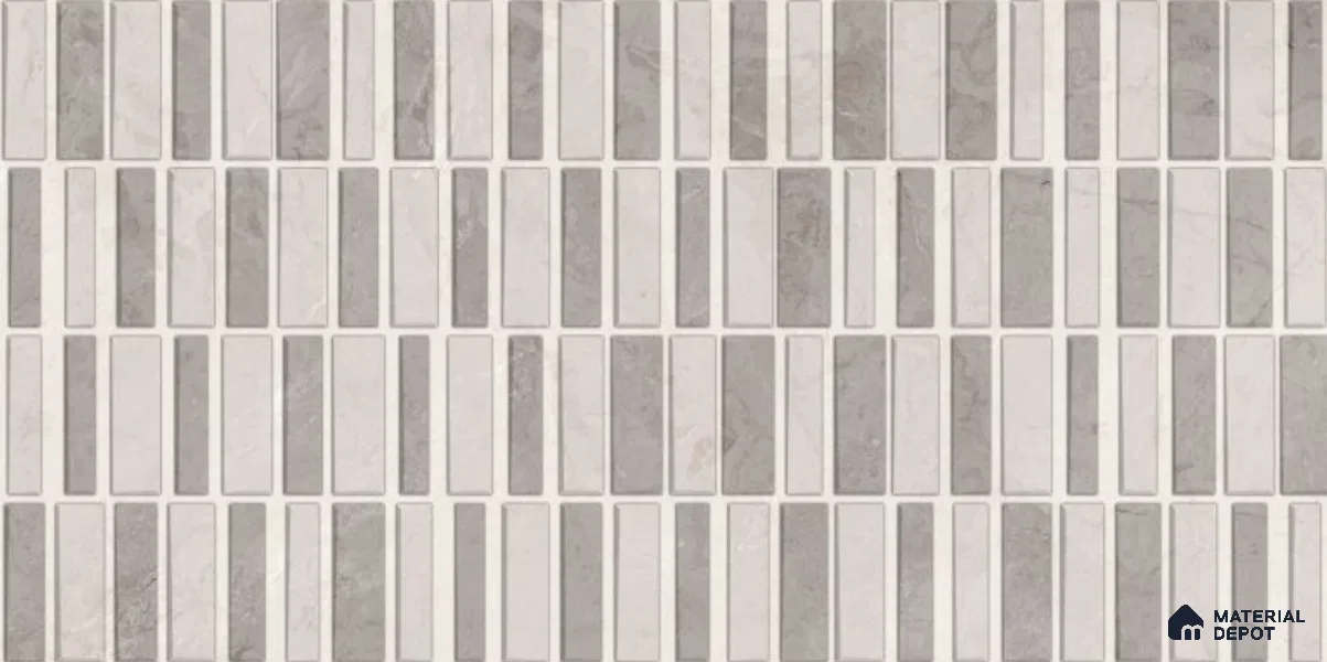 Kitchen Wall Tile TL 05388 B Bistro Mosa Grey Highlighter 2 ft x 1 ft Ceramic Glossy Finish - 9 mm | Suitable For Kitchen, Bathroom Walls and Backsplashes (Sample)