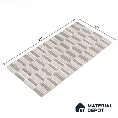 Kitchen Wall Tile TL 05388 B Bistro Mosa Grey Highlighter 2 ft x 1 ft Ceramic Glossy Finish - 9 mm | Suitable For Kitchen, Bathroom Walls and Backsplashes (Sample)