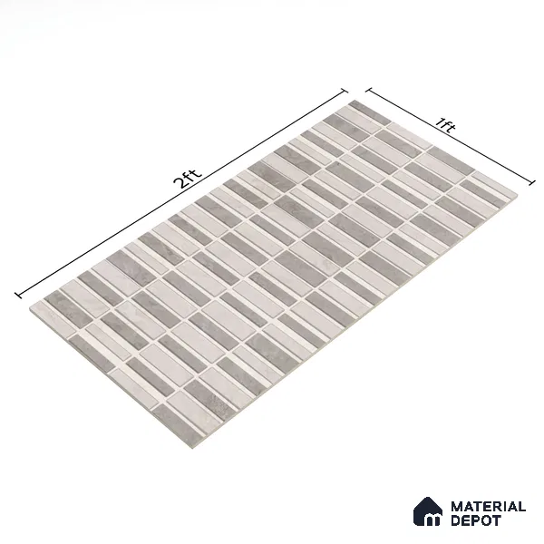 Kitchen Wall Tile TL 05388 B Bistro Mosa Grey Highlighter 2 ft x 1 ft Ceramic Glossy Finish - 9 mm | Suitable For Kitchen, Bathroom Walls and Backsplashes (Sample)