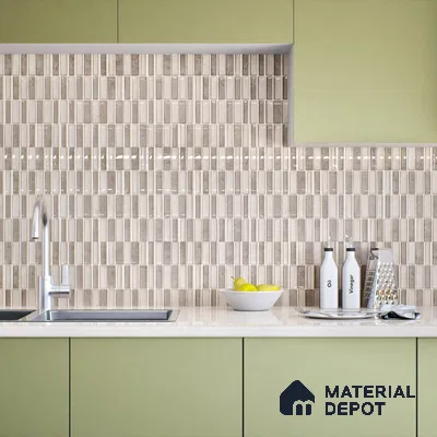 Kitchen Wall Tile TL 05388 B Bistro Mosa Grey Highlighter 2 ft x 1 ft Ceramic Glossy Finish - 9 mm | Suitable For Kitchen, Bathroom Walls and Backsplashes (Sample)
