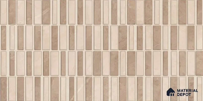 Kitchen Wall Tile TL 05388 C Bistro Mosa Brown Highlighter 2 ft x 1 ft Ceramic Glossy Finish - 9 mm | Suitable For Kitchen, Bathroom Walls and Backsplashes (Sample)