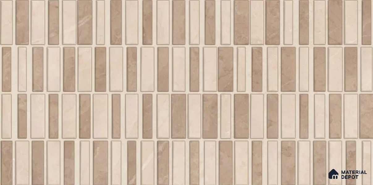 Kitchen Wall Tile TL 05388 C Bistro Mosa Brown Highlighter 2 ft x 1 ft Ceramic Glossy Finish - 9 mm | Suitable For Kitchen, Bathroom Walls and Backsplashes (Sample)