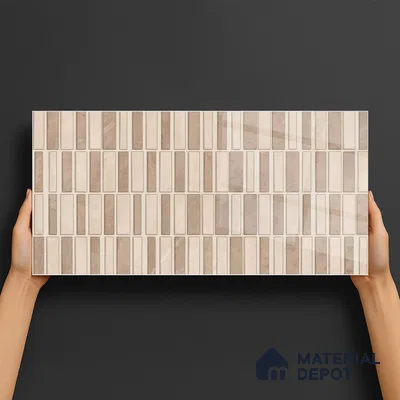 Kitchen Wall Tile TL 05388 C Bistro Mosa Brown Highlighter 2 ft x 1 ft Ceramic Glossy Finish - 9 mm | Suitable For Kitchen, Bathroom Walls and Backsplashes (Sample)