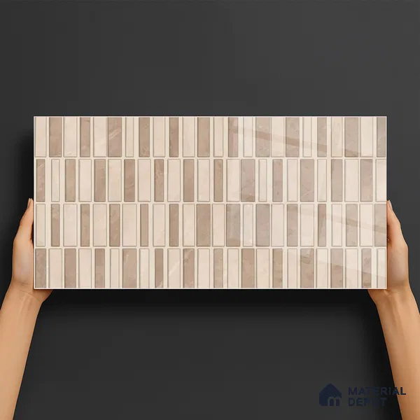 Kitchen Wall Tile TL 05388 C Bistro Mosa Brown Highlighter 2 ft x 1 ft Ceramic Glossy Finish - 9 mm | Suitable For Kitchen, Bathroom Walls and Backsplashes (Sample)