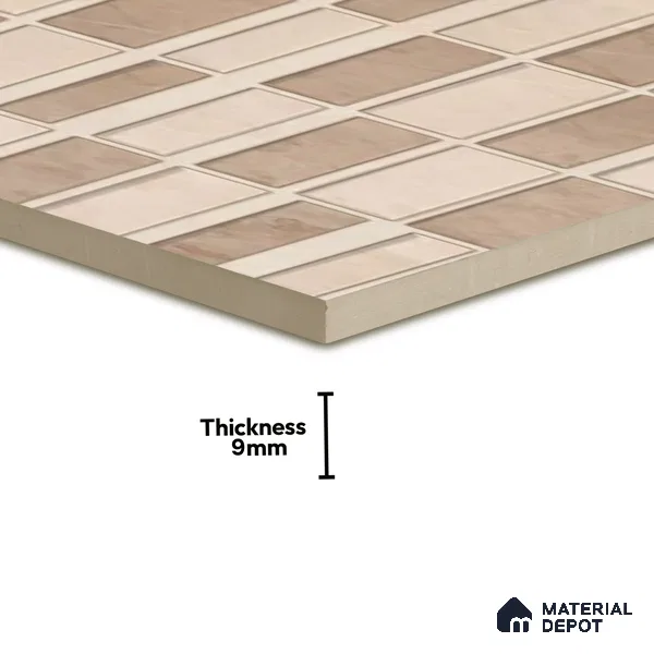 Kitchen Wall Tile TL 05388 C Bistro Mosa Brown Highlighter 2 ft x 1 ft Ceramic Glossy Finish - 9 mm | Suitable For Kitchen, Bathroom Walls and Backsplashes (Sample)