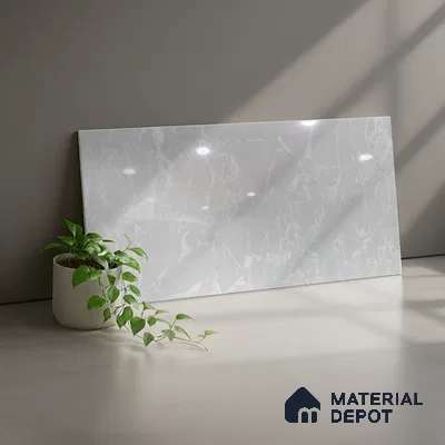 Kitchen Wall Tile TL 05402 C Bistro Neolith White Light 2 ft x 1 ft Ceramic Glossy Finish - 9 mm | Suitable For Kitchen, Bathroom Walls and Backsplashes (Sample)