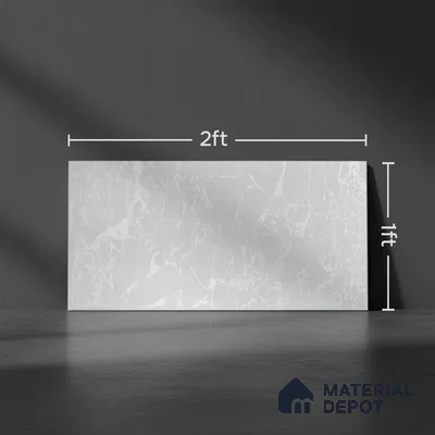 Kitchen Wall Tile TL 05402 C Bistro Neolith White Light 2 ft x 1 ft Ceramic Glossy Finish - 9 mm | Suitable For Kitchen, Bathroom Walls and Backsplashes (Sample)