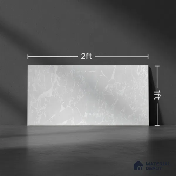 Kitchen Wall Tile TL 05402 C Bistro Neolith White Light 2 ft x 1 ft Ceramic Glossy Finish - 9 mm | Suitable For Kitchen, Bathroom Walls and Backsplashes (Sample)