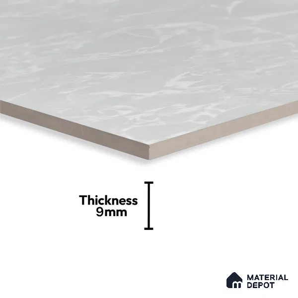 Kitchen Wall Tile TL 05402 C Bistro Neolith White Light 2 ft x 1 ft Ceramic Glossy Finish - 9 mm | Suitable For Kitchen, Bathroom Walls and Backsplashes (Sample)