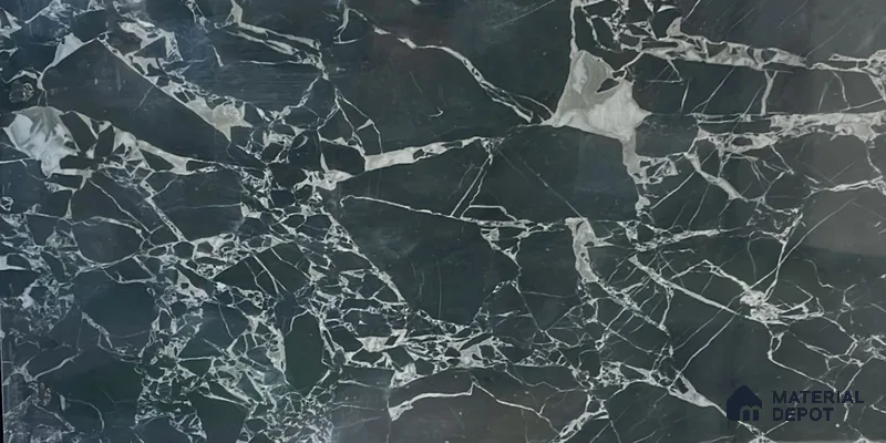 Kitchen Wall Tile TL 05402 Bistro Neolith Black Dark 2 ft x 1 ft Ceramic Glossy Finish - 9 mm | Suitable For Kitchen, Bathroom Walls and Backsplashes (Sample)