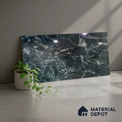 Kitchen Wall Tile TL 05402 Bistro Neolith Black Dark 2 ft x 1 ft Ceramic Glossy Finish - 9 mm | Suitable For Kitchen, Bathroom Walls and Backsplashes (Sample)